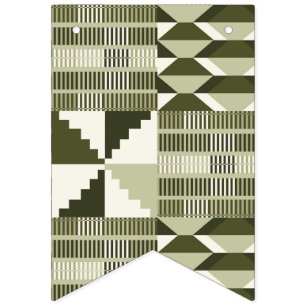 Kente-blok - erfgoed olijfgroen vlaggetjes