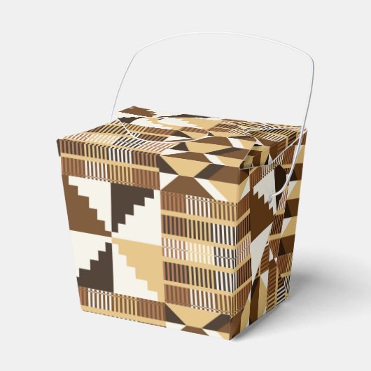 Kente-blok - Gedempte oker Bedankdoosjes (Voorkant Zijde)