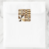 Kente-blok - Gedempte oker Vierkante Sticker (Tas)
