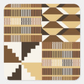 Kente-blok - Gedempte oker Vierkante Sticker (Voorkant)