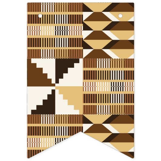 Kente-blok - Gedempte oker Vlaggetjes (Eerste vlag)