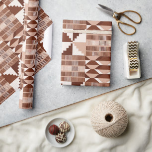Kente-blok - klei terracotta cadeaupapier