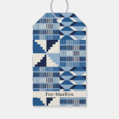 Kente-blok - zachte indigo cadeaulabel (Achterkant)