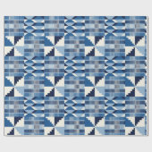 Kente-blok - zachte indigo cadeaupapier (Vlak)