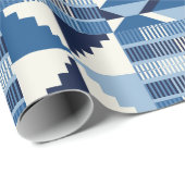 Kente-blok - zachte indigo cadeaupapier (Rol Hoek)