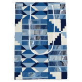 Kente-blok - zachte indigo medium cadeauzakje (Achterkant)