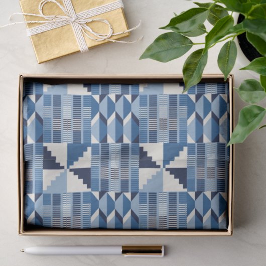 Kente-blok - zachte indigo tissuepapier (Geschenk)