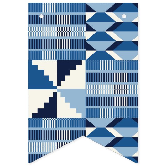 Kente Blok - Zachte Indigo Vlaggetjes (Eerste vlag)