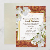 Kente bruiloft uitnodiging kringen van liefde (Voorkant / Achterkant)