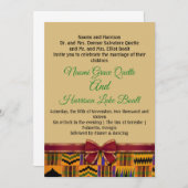 Kente bruiloft uitnodigingen en sla de datum kaart (Voorkant / Achterkant)