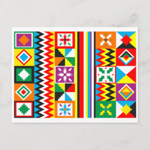 Kente Cloth Pattern African Tribal Print Briefkaart