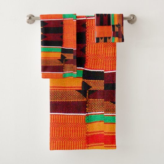 Kente Cloth Pattern Bad Handdoek (Insitu)