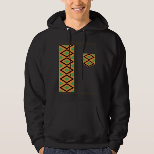 Kente Cloth Sash And Pocket Ethnic Pride Kente Afr Hoodie (Voorkant)