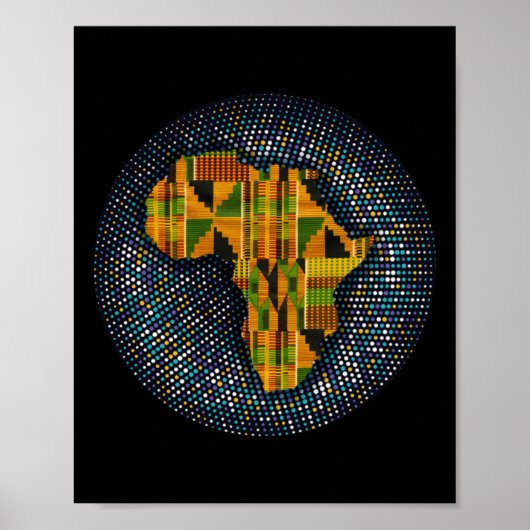 Kente Clothe Metallic Africa Design Sticker Poster (Voorkant)