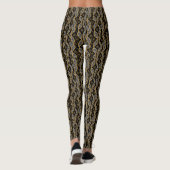 Kente Damesmode Zwarte & Gouden Leggings (Achterkant)
