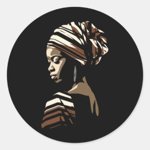Kente Doek Hoofd Wrap Etnische Mooie Afrikaanse Af Ronde Sticker