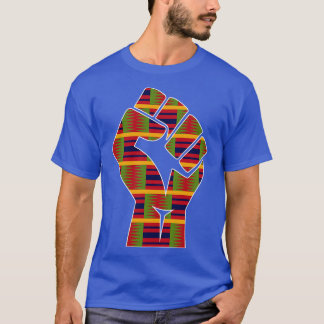 Kente Doek Zwart Power Fist T-shirt
