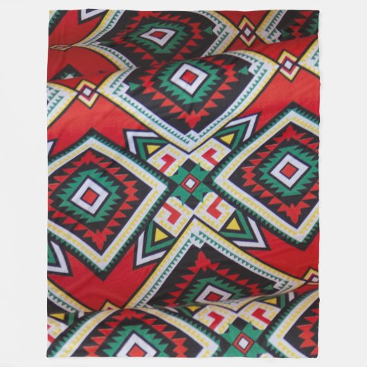 Kente Geometric Tapestry Fleece Deken (Voorkant)