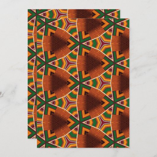 Kente Geometrics Afrocentrisch Kaart (Voorkant / Achterkant)