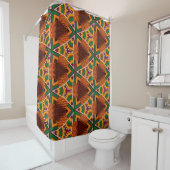 Kente Geometrics Keanza Afrocentrisch Douchegordijn (In situ)