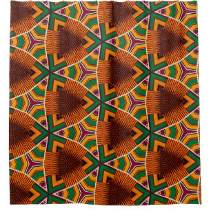 Kente Geometrics Keanza Afrocentrisch Douchegordijn