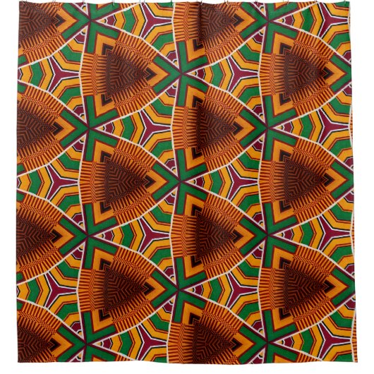 Kente Geometrics Keanza Afrocentrisch Douchegordijn (Voorkant)