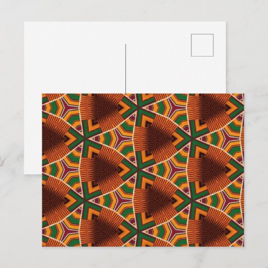 Kente Geometrics Kwanza 2023 Afrocentrisch Briefkaart (Voorkant / Achterkant)