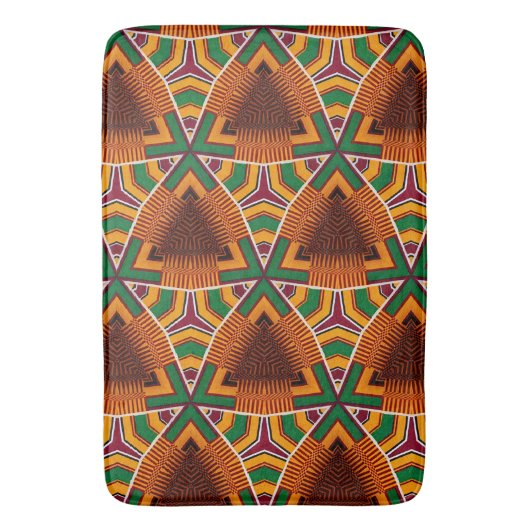 Kente Geometrics Kwanza Afrocentric Badmat (Voorkant Verticaal)