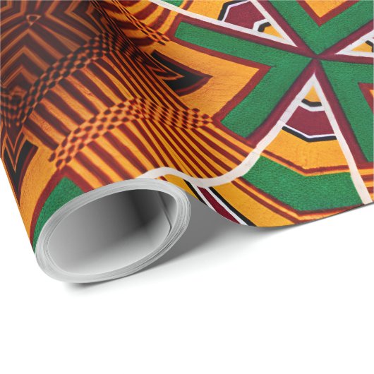 Kente Geometrics Kwanza Afrocentric Cadeaupapier (Rol Hoek)