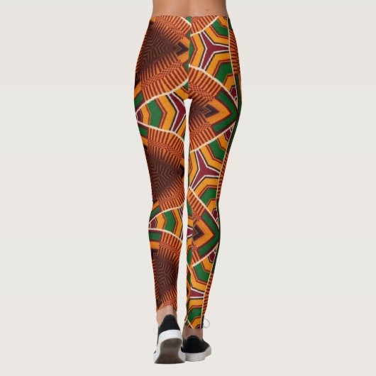 Kente Geometrics Kwanza Afrocentric Leggings (Achterkant)