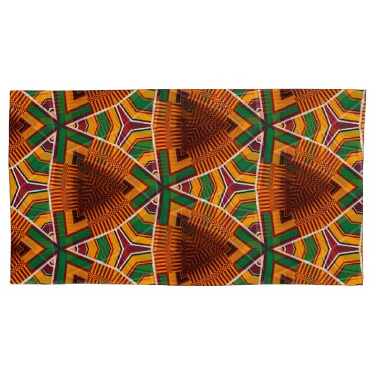 Kente Geometrics Kwanza Afrocentrisch Kussen Hoesj Kussensloop (Voorkant-Links)