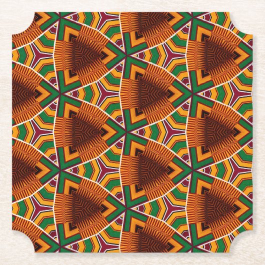 Kente Geometrics Kwanzaa Afrocentric Kartonnen Onderzetters (Voorkant)