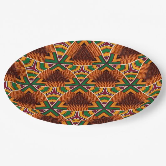 Kente Geometrics Kwanzaa Afrocentric Papieren Bordje (Gekanteld)