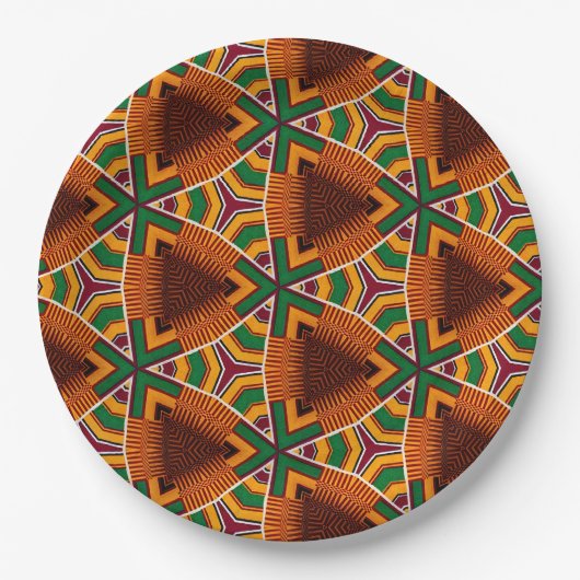 Kente Geometrics Kwanzaa Afrocentric Papieren Bordje (Voorkant)