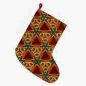 Kente Geometrics Kwanzaa Afrocentrisch Grote Kerstsok (Voorkant (Hangend))
