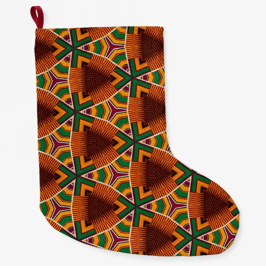 Kente Geometrics Kwanzaa Afrocentrisch Grote Kerstsok (Voorkant)