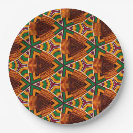 Kente Geometrische Kwanzaa Afrocentrisch Papieren Bordje