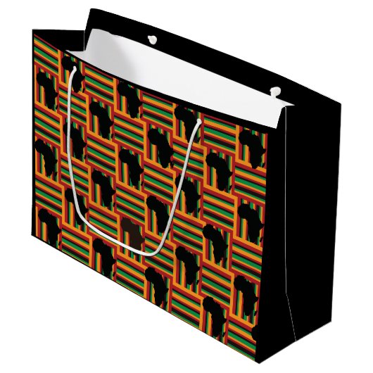 Kente Gift Bag Groot Cadeauzakje (Voorkant Gekanteld)