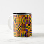 kente-Mok Tweekleurige Koffiemok (Voorkant links)
