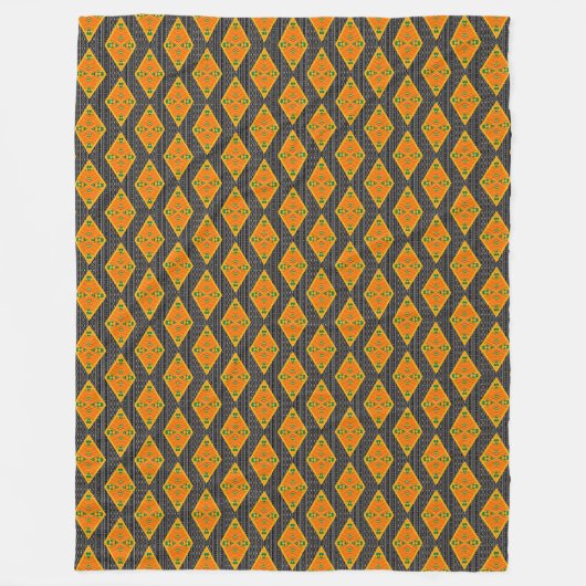 Kente Mudcloth Diamonds Fleece Blanket (Voorkant)