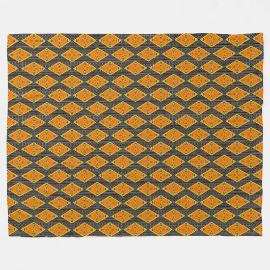 Kente Mudcloth Diamonds Fleece Blanket Deken (Voorkant (Horizontaal))