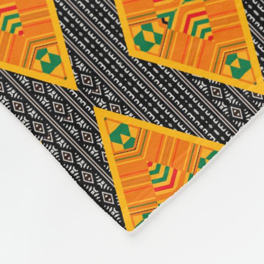 Kente Mudcloth Diamonds Fleece Blanket Deken (Hoek)