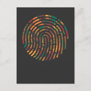 Kente Pattern African Ghana Fingerprint nwentoma Briefkaart