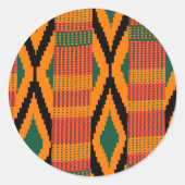 Kente Pattern Ronde Sticker (Voorkant)