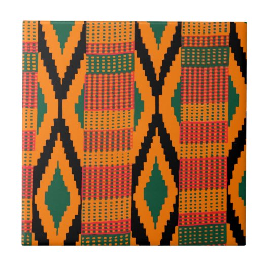 Kente Pattern Tegeltje (Voorkant)