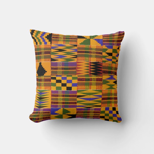 Kente Polyester Sierkussen (Voorkant)