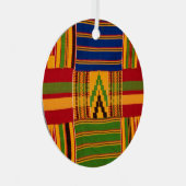 Kente Print Ornaments Metalen Ornament (Voorkant Rechts)