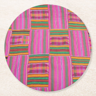 Kente Print Paper Coasters Ronde Kartonnen Onderzetter