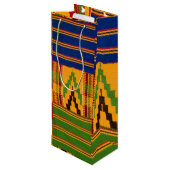 Kente Print Wine Gift Bags Wijn Cadeautas (Achterkant Gekanteld)