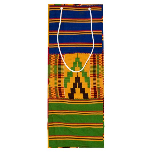 Kente Print Wine Gift Bags Wijn Cadeautas (Achterkant)